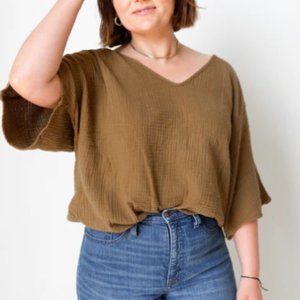 Suunday Gauze Dolman Top - Tapenade